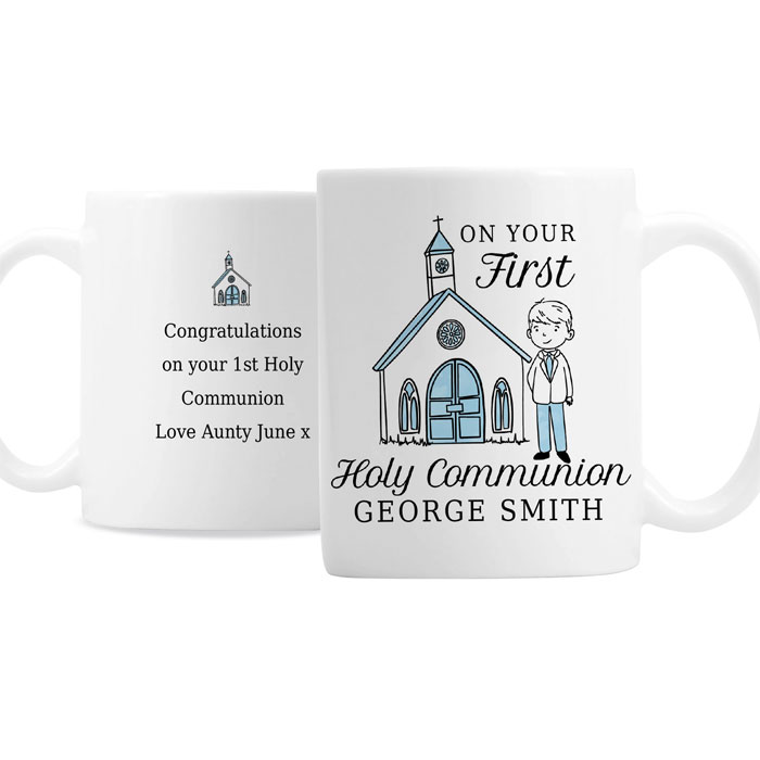 Personalised Boys First Holy Communion Mug