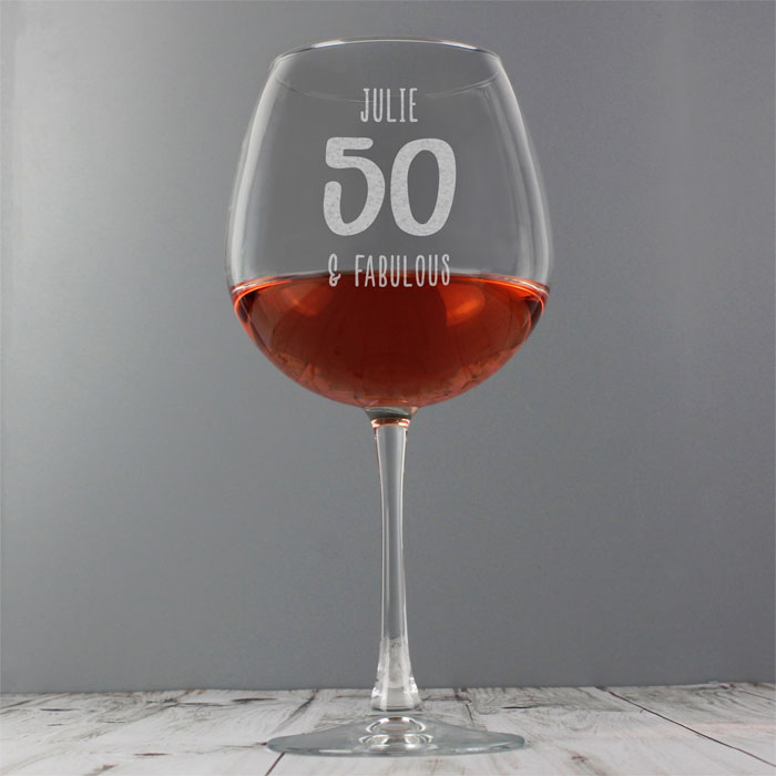 Personalised Big Age Whole Bottle of Wine Glass