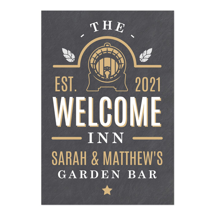 Personalised The Welcome Inn Metal Sign