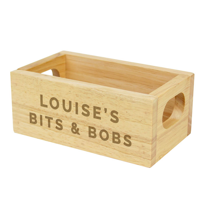 Personalised Bits & Bobs Mini Wooden Crate