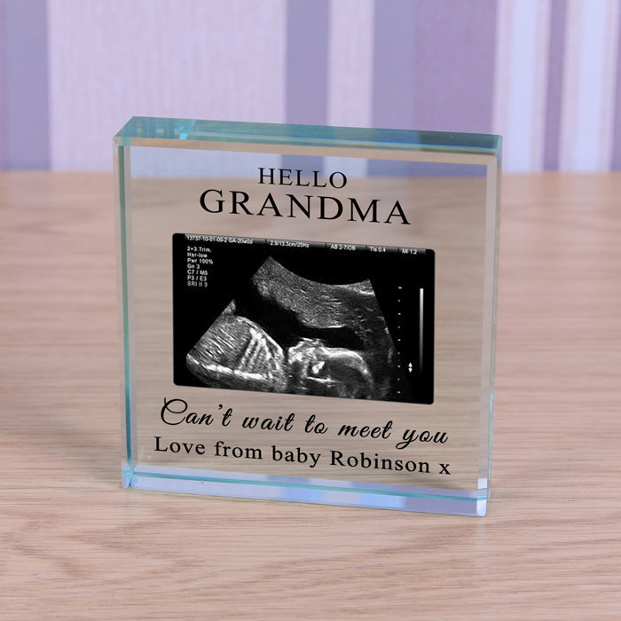 Personalised Glass Photo Token Cant Wait To Meet You