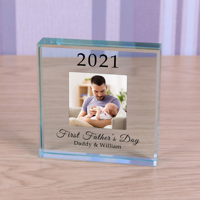 Glass Photo Year Token First Fathers Day