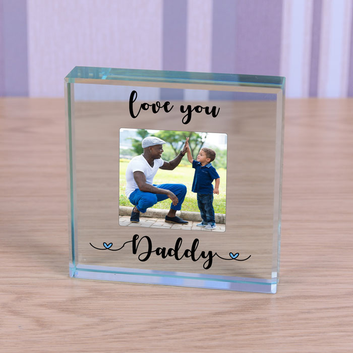 Glass Photo Upload Love You Daddy Token