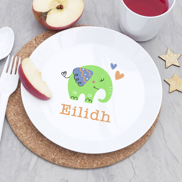 Personalised Kids Elephant Plastic Dining Set