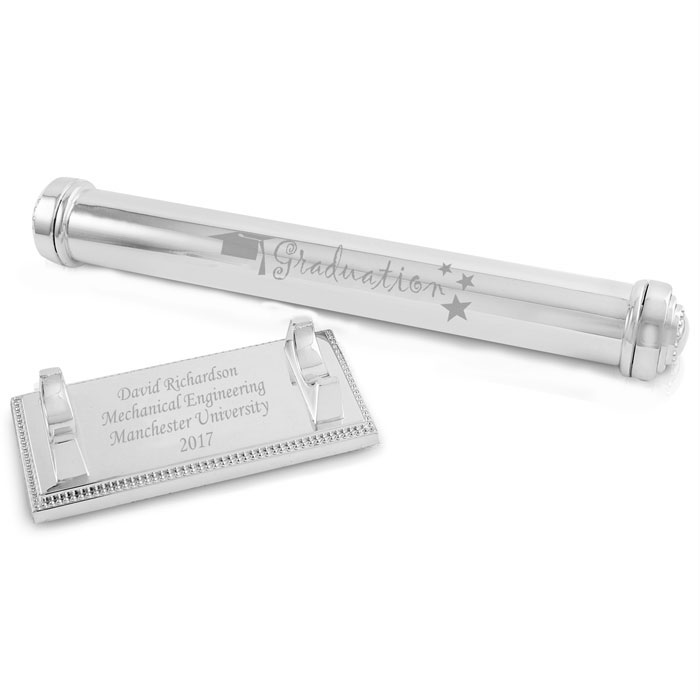 Personalised Graduation Silver Plated Certificate Holder