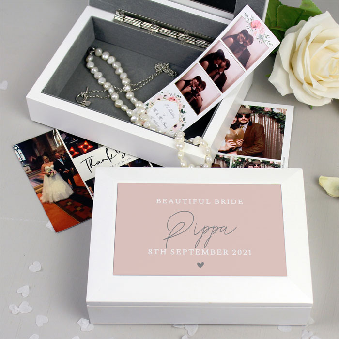 Personalised Pink Wooden Jewellery Box