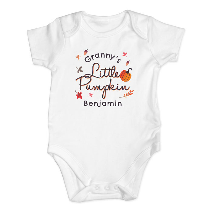 Personalised Little Pumpkin Baby Vest 0 to 3 Months