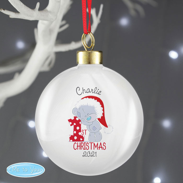 Personalised Tiny Tatty Teddy My 1st Christmas Bauble