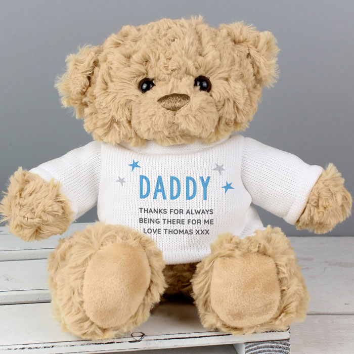 Boys Personalised Blue Name & Message Teddy Bear