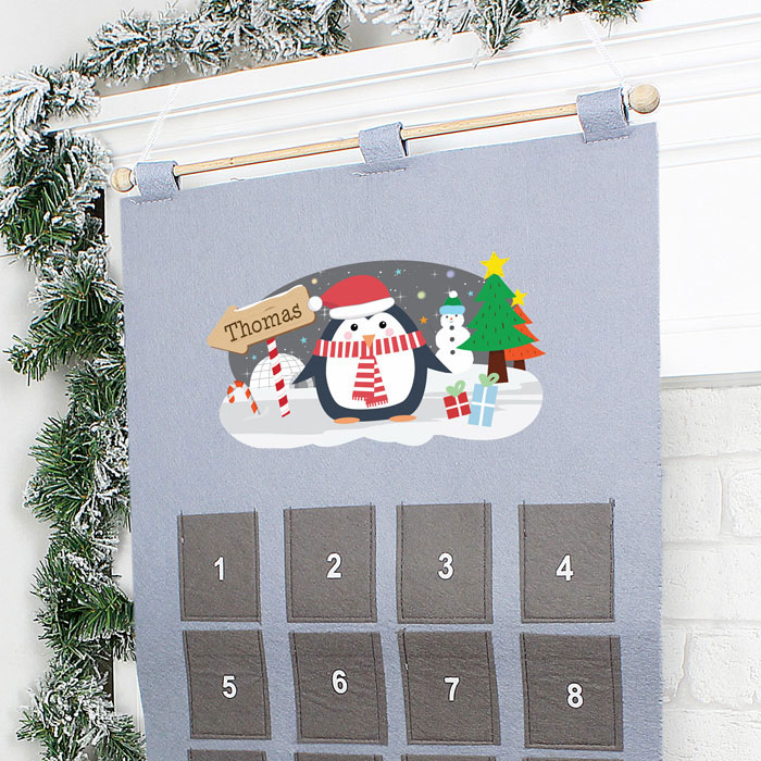 Personalised Christmas Penguin Fabric Advent Calendar