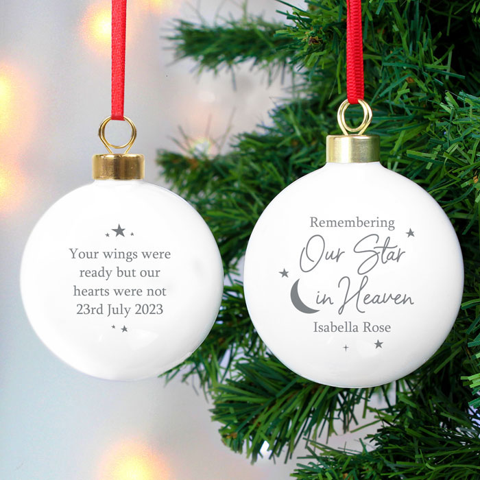 Personalised Our Star In Heaven Christmas Tree Bauble