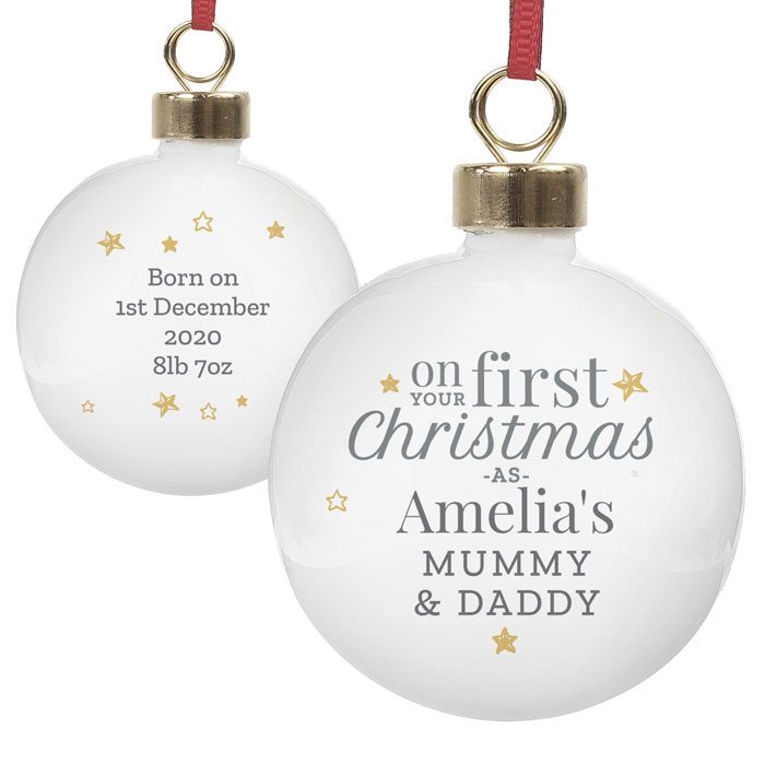 Personalised On Your First Christmas as Bauble