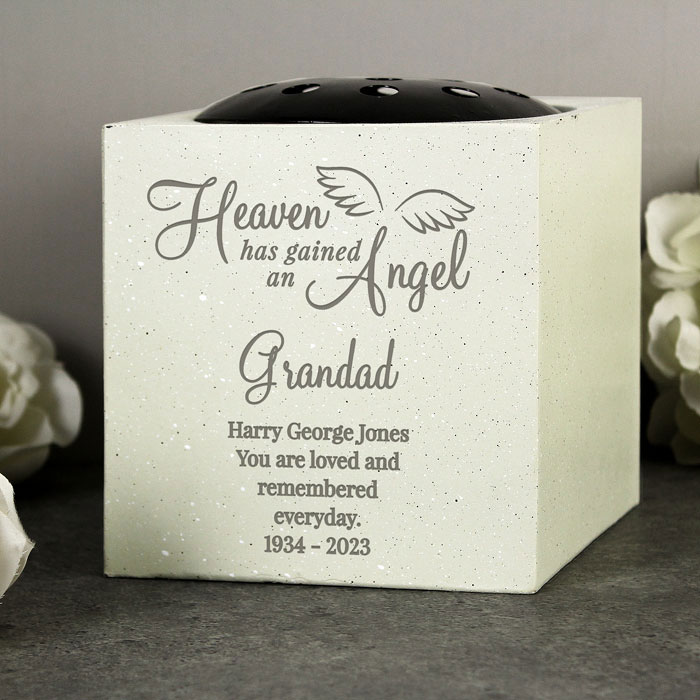 Personalised Little Angel Memorial Graveside Vase