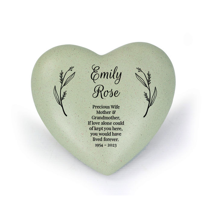 Personalised Heart Memorial Ornament Any Text
