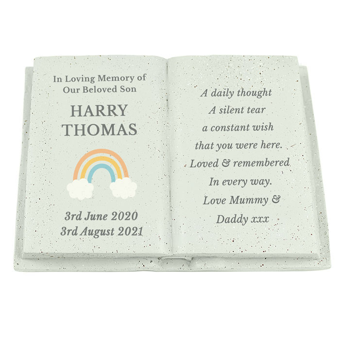 Personalised Rainbow Memorial Book Ornament