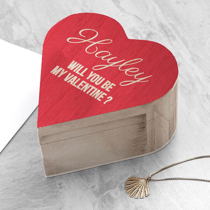 Personalised Will You Be My Valentine Heart Box