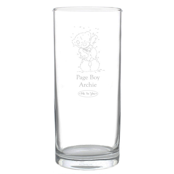 Personalised Me To You Engraved Page Boy Hi Ball Glass