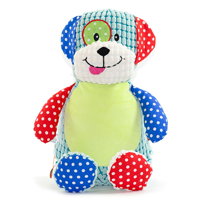 Personalised Cubbies Embroidered Harlequin Dog Teddy