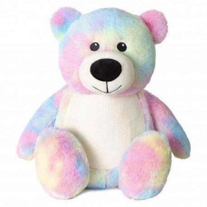 Personalised Pink Rainbow Teddy Bear