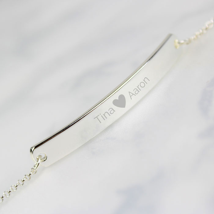 Personalised Engravable Bar Bracelet Size 85Inch  D10288  TJC