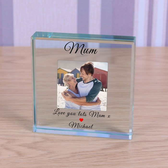 Personalised Glass Photo Token Mum