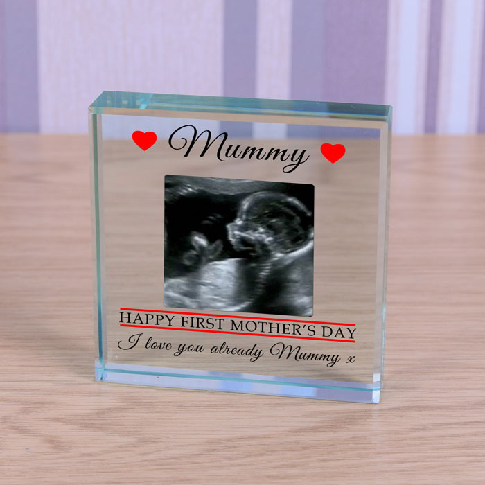 Personalised Happy First Mothers Day Glass Photo Token