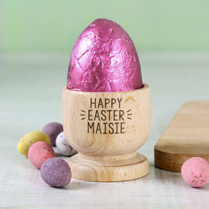 Personalised Wooden Egg Cup Any Text