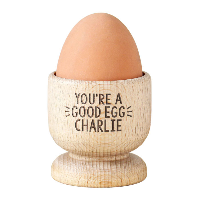 Personalised Wooden Egg Cup Any Text