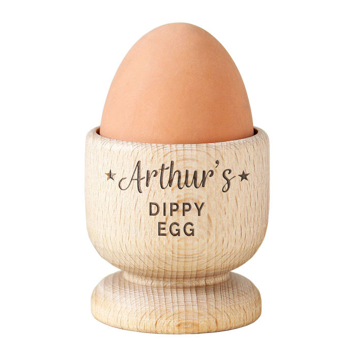 Personalised Stars Wooden Egg Cup