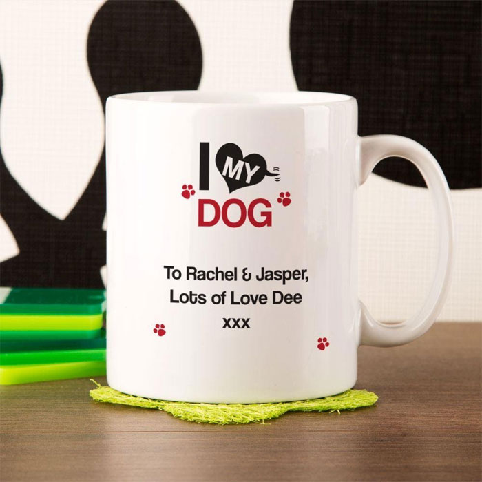 Personalised I Heart My My Dog Mug
