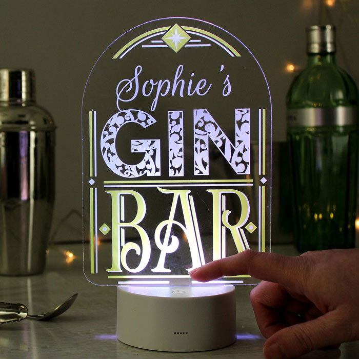 Personalised Gin Bar LED Colour Changing Sign