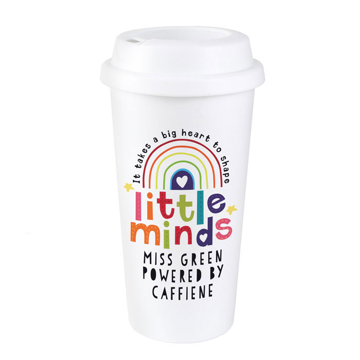 Personalised Shape Little Minds Teacher Travel Mug