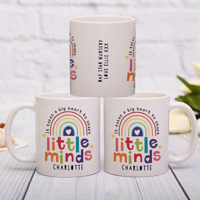 Personalised Shape Little Minds Ceramic Teacher Mug