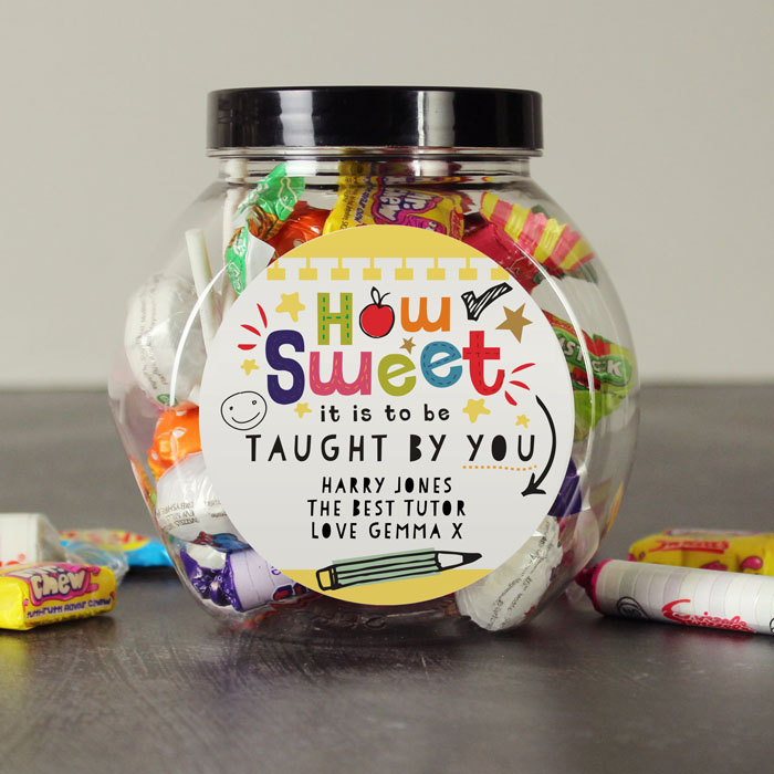 Personalised How Sweet Plastic Tub Assorted Teacher Sweets Born Ted