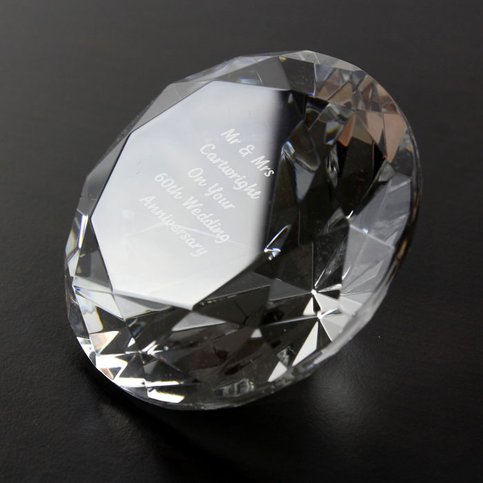 Personalised Diamond Cut Glass Paperweight