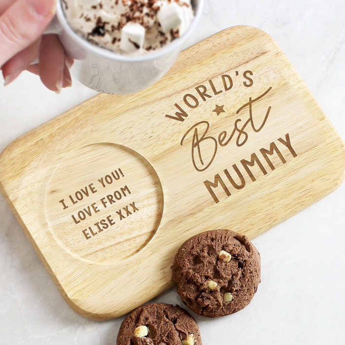 Personalised Worlds Best Wooden Coaster Tray
