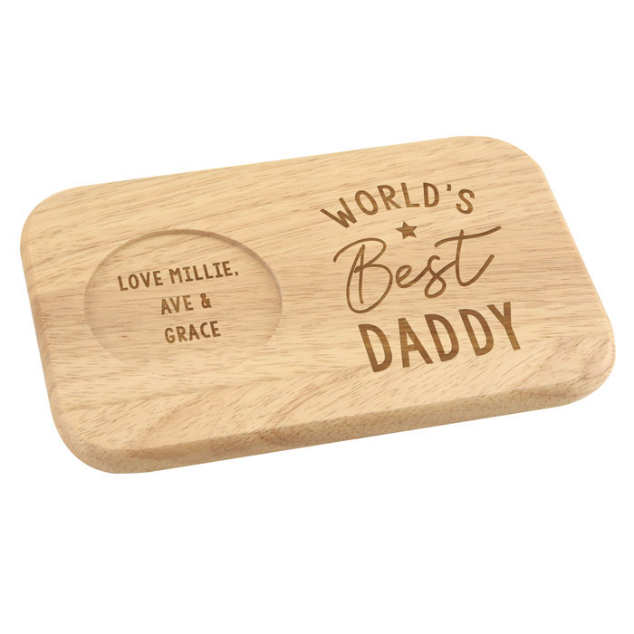 Personalised Worlds Best Wooden Coaster Tray