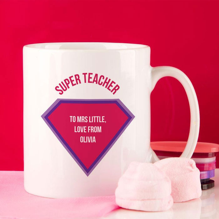 Female Teacher Personalised Super Hero Ceramic Mug