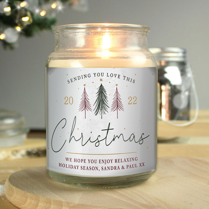 Personalised Sending You Love Christmas Large Scented Candle