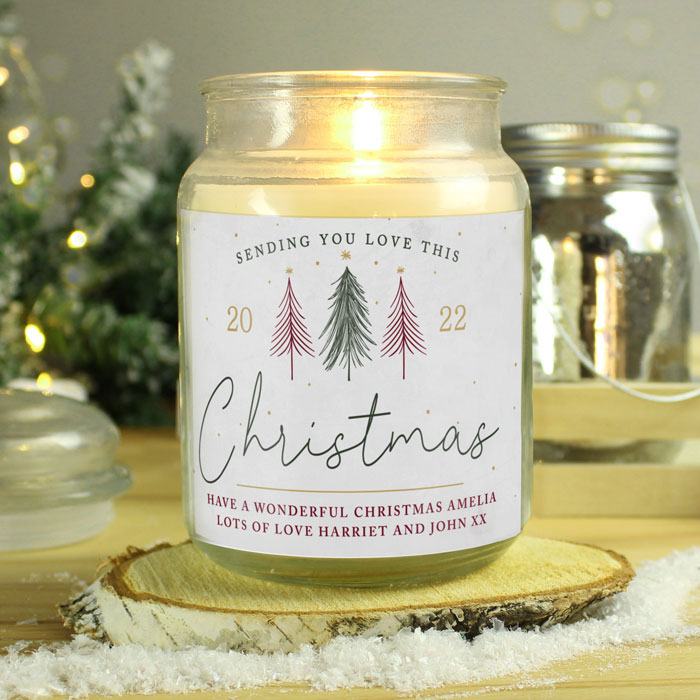 Personalised Sending You Love Christmas Large Scented Candle
