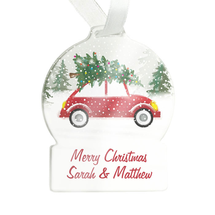 Personalised Driving Home For Christmas Acrylic Decoration