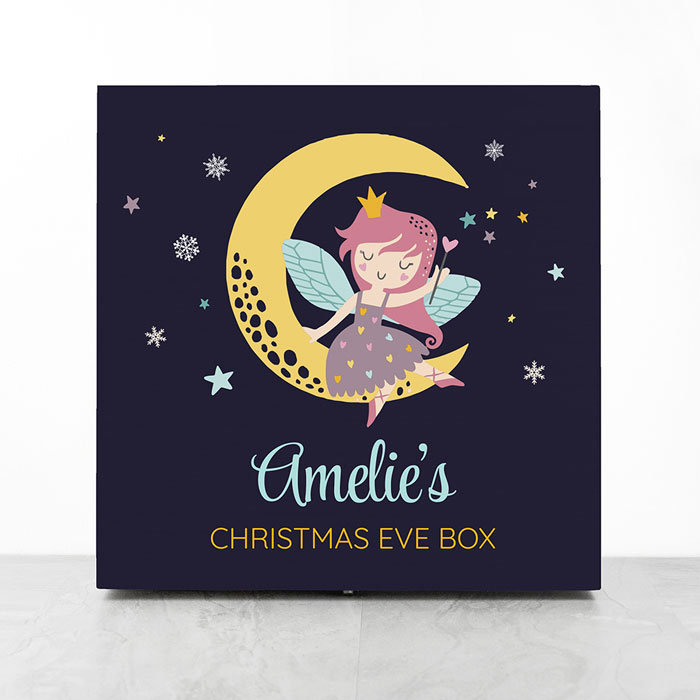 Girls Personalised Wooden Fairy Christmas Eve Box