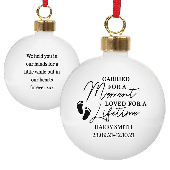 Personalised Carried For A Moment Ceramic Tree Bauble