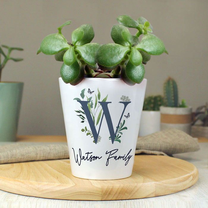 Personalised Botanical Ceramic Plant Pot