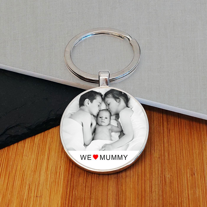 I or We Love Mummy Photo Upload Key Ring