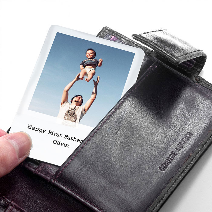 Dads Engraved Photo Upload Wallet Metal Keepsake Card
