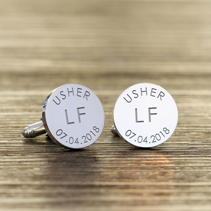 Engraved Wedding Party Role Cufflinks