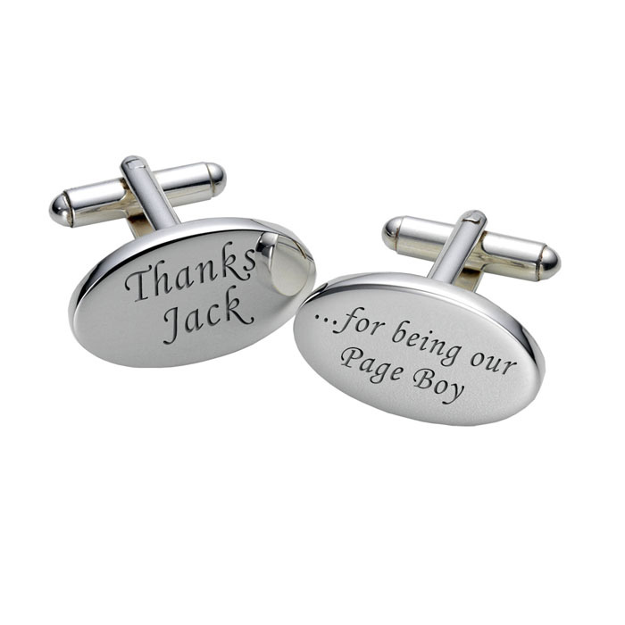 Personalised Thanks For Being Our Page Boy Cufflinks
