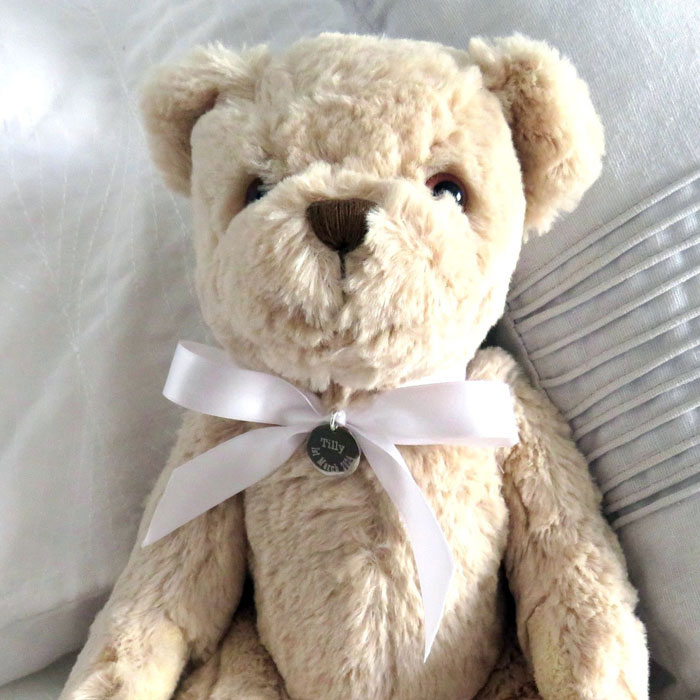 Personalised Teddy Bear & Stainless Steel Duchess Disc