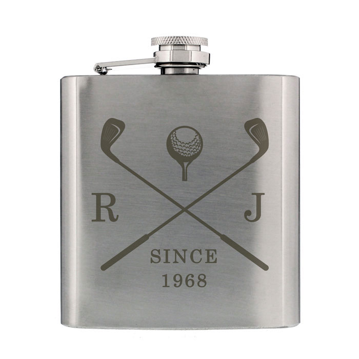Personalised Stainless Steel Golf Hip Flask